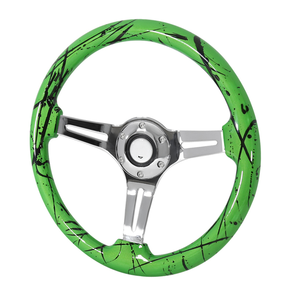 Spec-D Tuning 350Mm Steering Wheel With Graphic, SW-GN-BKP SW-GN-BKP